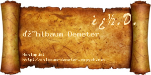 Öhlbaum Demeter névjegykártya